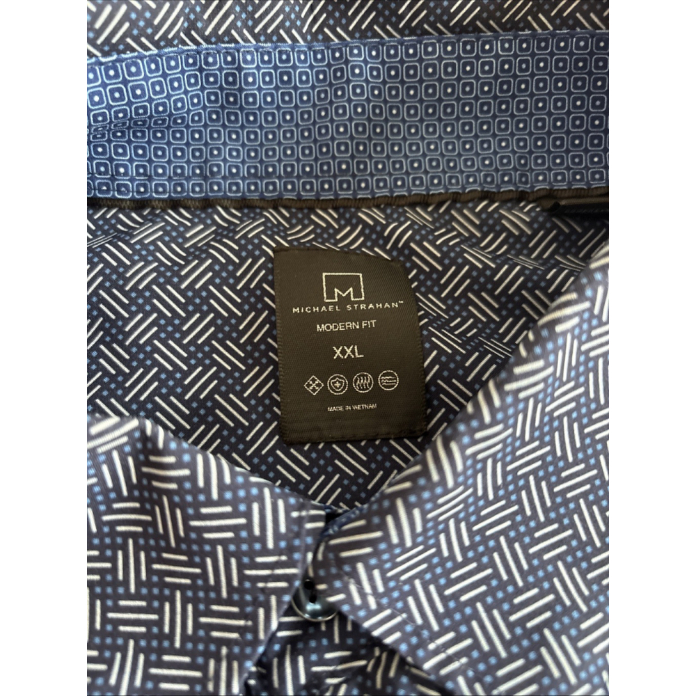 michael strahan modern fit shirt blue xxl